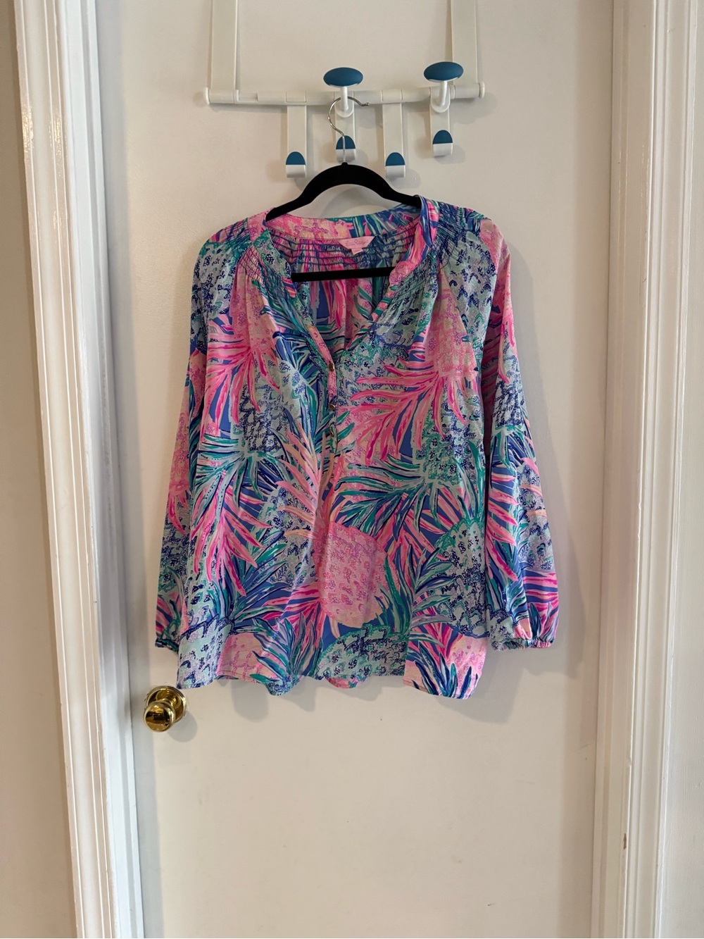 Lilly Pulitzer Elsa Blouse Pineapple print XL
